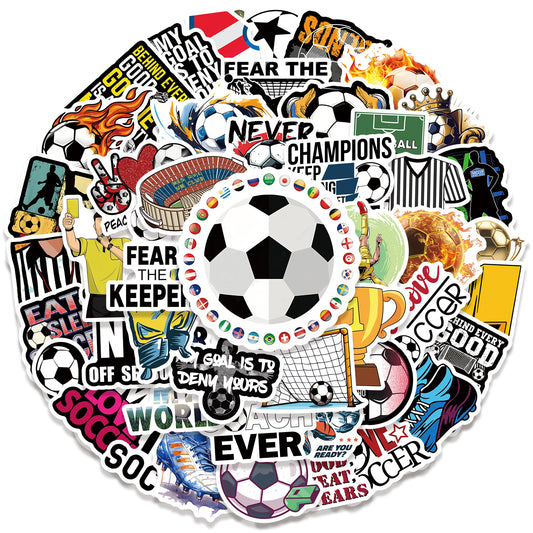 Football Stickers β 50Pcs Sport Designs β High-Definition Waterproof PVC β For Water Bottles, Laptops, Skateboards, Suitcases, Phones β Kawaii Stickers Kawaii Stickers