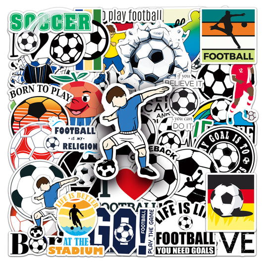 Football Stickers β 50Pcs Sport Designs β High-Definition Waterproof PVC β For Water Bottles, Laptops, Skateboards, Suitcases, Phones β Kawaii Stickers Kawaii Stickers
