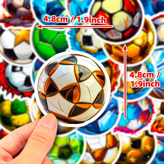β½οΈ 50Pcs Football Stickers β Cool Waterproof PVC for Bottles, Laptops & More Kawaii Stickers