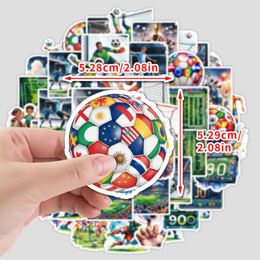 Football Stickers β 50Pcs Sport Designs β High-Definition Waterproof PVC β For Water Bottles, Laptops, Skateboards, Suitcases, Phones β Kawaii Stickers Kawaii Stickers
