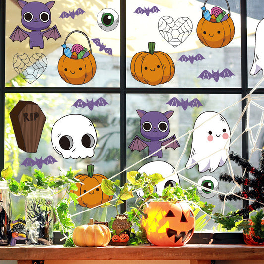 π Cute Halloween Stickers β Cartoon Devil, Pumpkin & Ghost Window Stickers πΈοΈ Kawaii Stickers