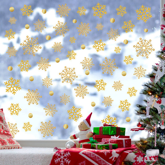 π Yellow Snowflake Window Stickers β Festive Christmas Static Cling Glass Decor βοΈβ¨ Kawaii Stickers