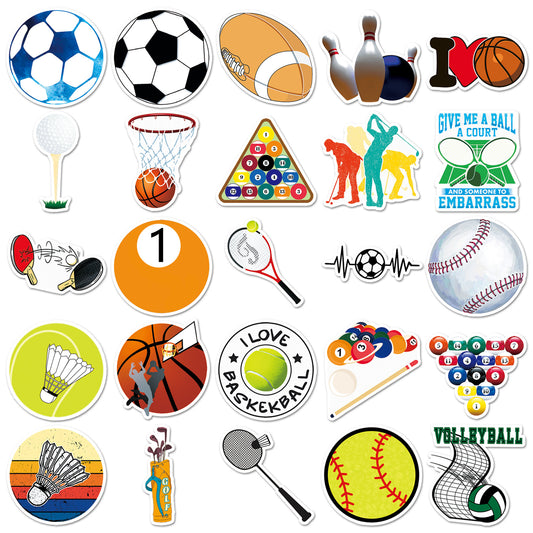 Football Stickers β 50Pcs Sport Designs β High-Definition Waterproof PVC β For Water Bottles, Laptops, Skateboards, Suitcases, Phones β Kawaii Stickers Kawaii Stickers
