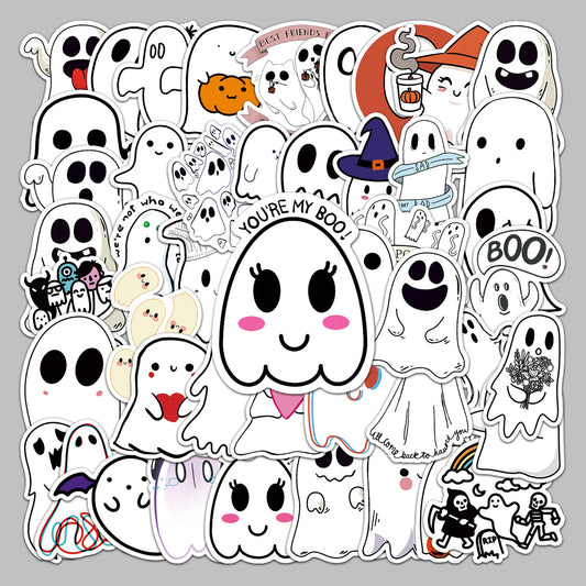 Halloween Stickers – Spooky Ghost Graffiti Decals 50pcs