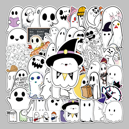 Halloween Stickers – Cute Ghost Decals for Laptops Bottles