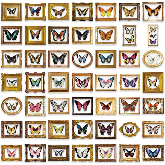 52pcs Vintage Butterfly Stickers Pack β Waterproof for Journal, Laptop & Guitar β Kawaii Stickers Kawaii Stickers