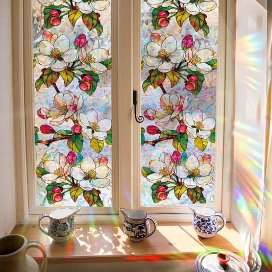 πΈ Holographic Magnolia Static Cling Window Stickers β Elegant Privacy & Easy DΓ©cor πΈ Kawaii Stickers