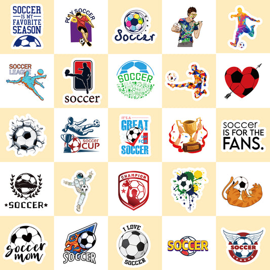 β½ 50PCS Football Stickers β Waterproof PVC World Cup Stars & Trophy Pack β Cool Stickers for Water Bottles, Laptops & iPhones Kawaii Stickers