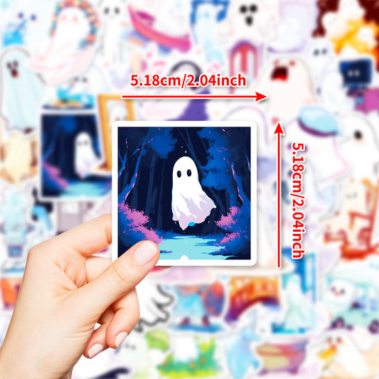 π» Halloween Stickers β 50Pcs Cute White Ghost Waterproof Reward Stickers