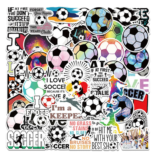 Football Stickers β 50Pcs Sport Designs β High-Definition Waterproof PVC β For Water Bottles, Laptops, Skateboards, Suitcases, Phones β Kawaii Stickers Football Stickers-Style2 Kawaii Stickers