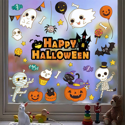 Halloween Stickers – Cute Scary Static Window Decals 🎃