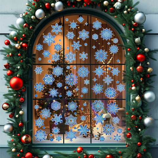 Christmas Window Stickers – Nano Holographic UV Laminated Décor 🎅❄️❄️ 🎅❄️ Kawaii Stickers