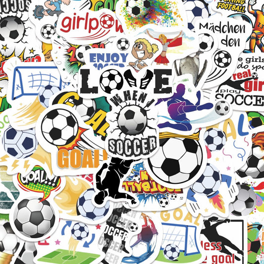β½ 50pcs New Football Graffiti Stickers β Waterproof & Super Fun! π Kawaii Stickers
