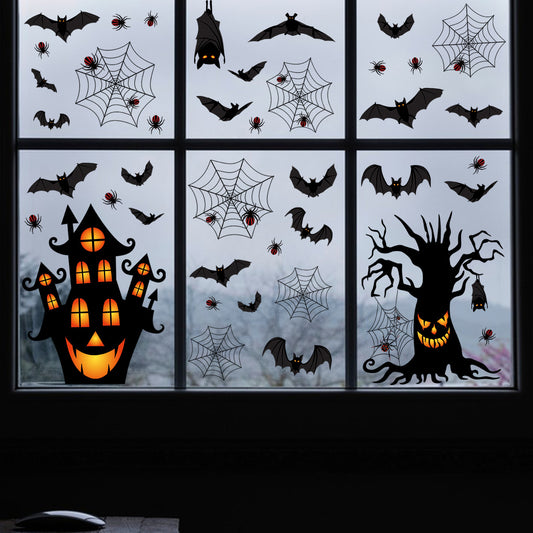π Spooky Halloween Window Stickers β Ghost, Pumpkin & Spider Party Decor π»π·οΈ Kawaii Stickers