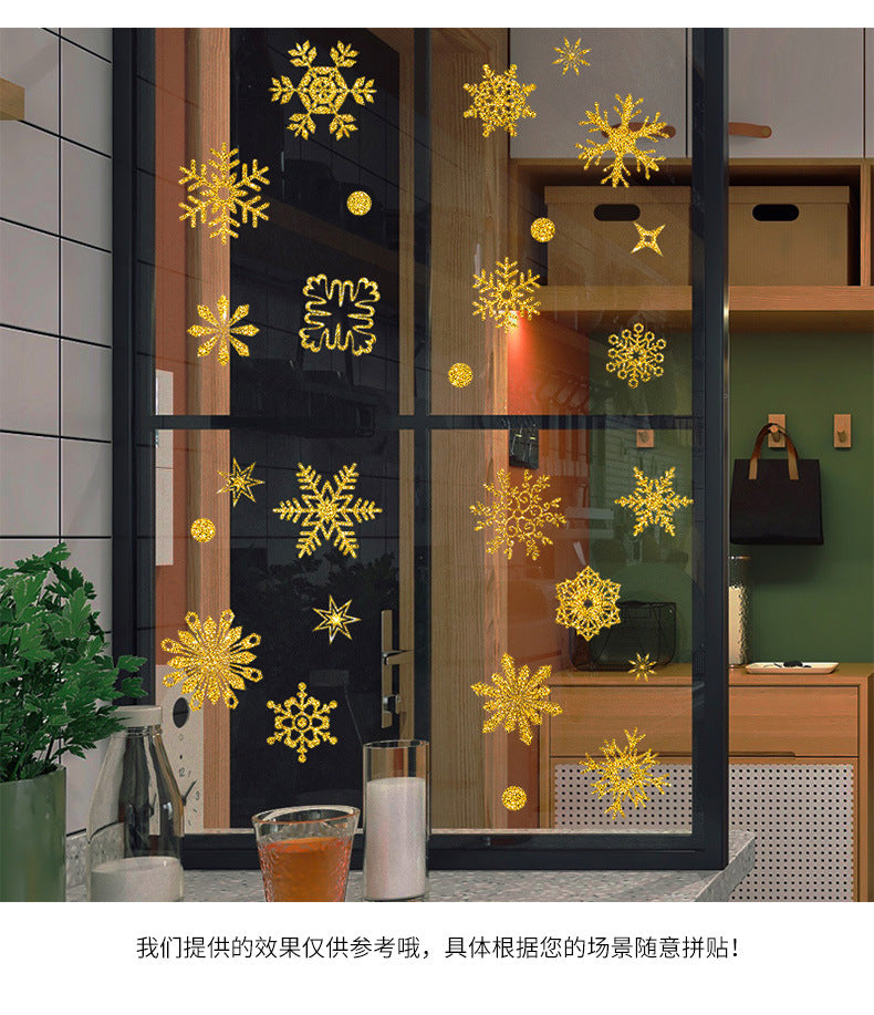 🎄 Christmas Decoration Snowflake Santa Tree Ornaments Window Stickers – Static Cling Glass Decals 🎅❄️