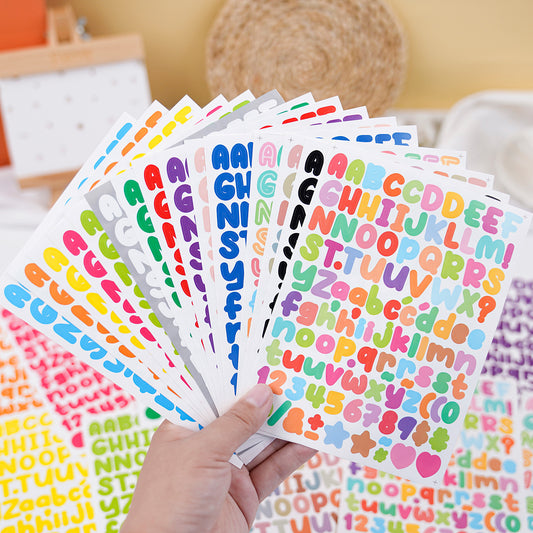 10PCS 0.5 Inch English Alphabet Stickers Small Size Decorative Scrapbook Letter Stickers Waterproof Stickers Kawaii Stickers