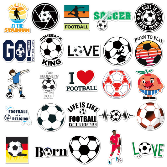 Football Stickers β 50Pcs Sport Designs β High-Definition Waterproof PVC β For Water Bottles, Laptops, Skateboards, Suitcases, Phones β Kawaii Stickers Kawaii Stickers