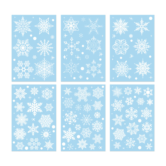 βοΈ Christmas & New Year Snowflake Window Stickers | Static Cling Glass Decals πβ¨ Kawaii Stickers