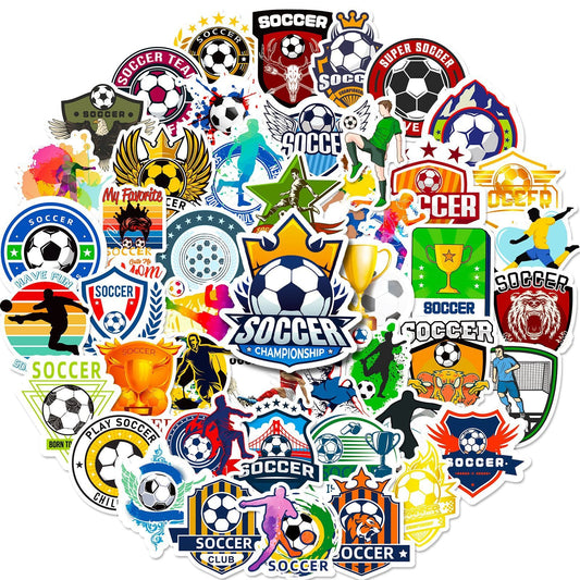 Football Stickers β 50Pcs Sport Designs β High-Definition Waterproof PVC β For Water Bottles, Laptops, Skateboards, Suitcases, Phones β Kawaii Stickers Football Sticker-10 Kawaii Stickers