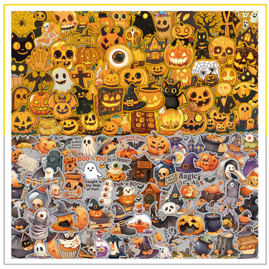 π 200PCS Halloween Stickers Gift Box β Holographic Vinyl Graffiti Waterproof Set π»β¨ Kawaii Stickers