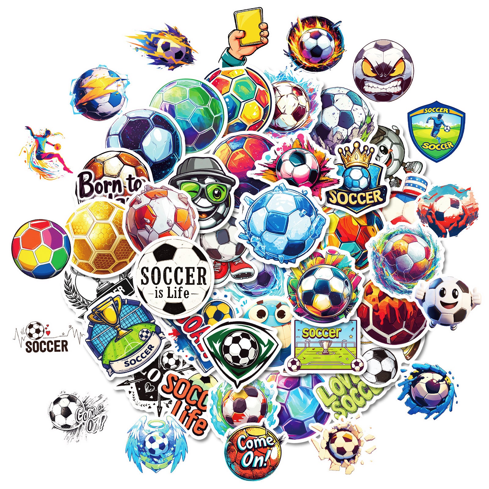 50PCS Football Stickers ⚽ Graffiti Sport Pack – Waterproof & Cool Kawaii Stickers