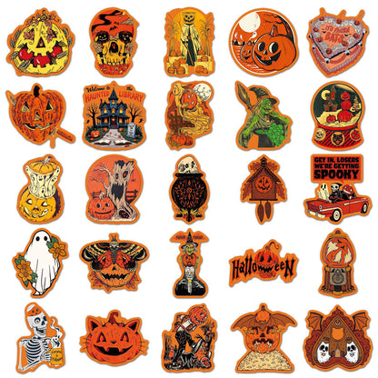 🎃 50 Pcs Vintage Halloween Stickers – Pumpkin Festival Decoration for Phone & Laptop 🎃✨ Kawaii Stickers
