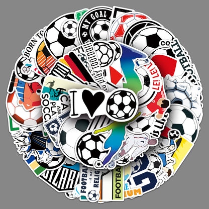 Football Stickers – 50Pcs Sport Designs – High-Definition Waterproof PVC – For Water Bottles, Laptops, Skateboards, Suitcases, Phones – Kawaii Stickers Kawaii Stickers
