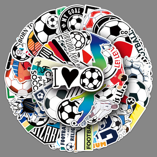 Football Stickers – 50Pcs Sport Designs – High-Definition Waterproof PVC – For Water Bottles, Laptops, Skateboards, Suitcases, Phones – Kawaii Stickers Kawaii Stickers