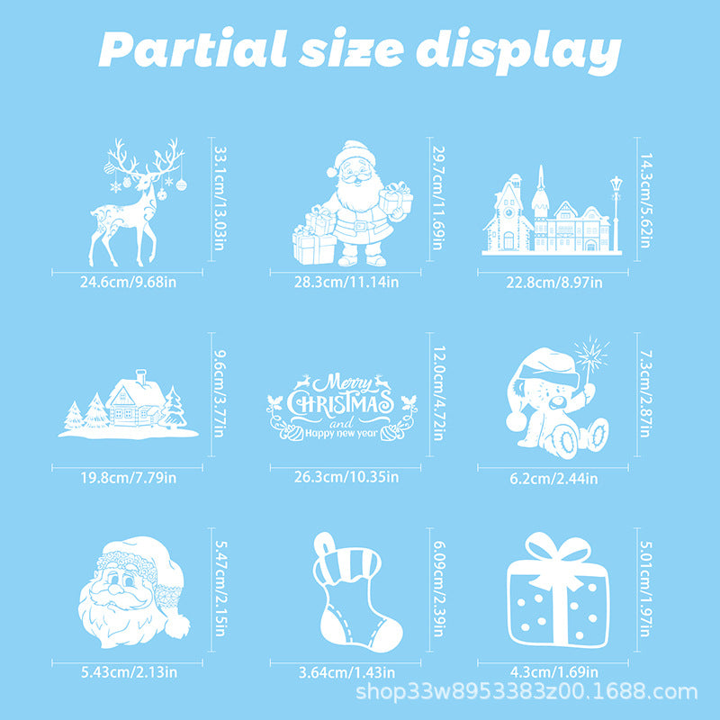🎄 White & Blue Snowflake Window Stickers – Static Cling Christmas Window Decals for Holiday Decor 🎄 Kawaii Stickers