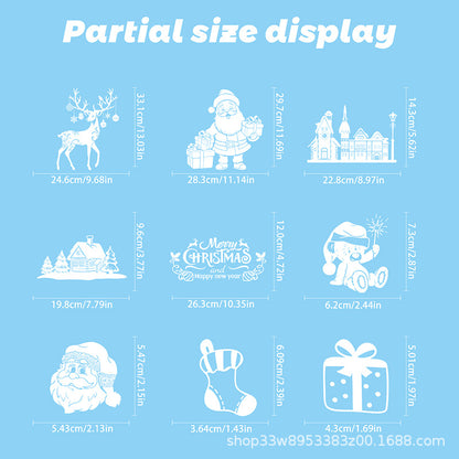 🎄 White & Blue Snowflake Window Stickers – Static Cling Christmas Window Decals for Holiday Decor 🎄 Kawaii Stickers