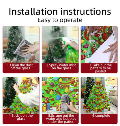 Cute Pink Christmas Window Stickers for Holiday Decor