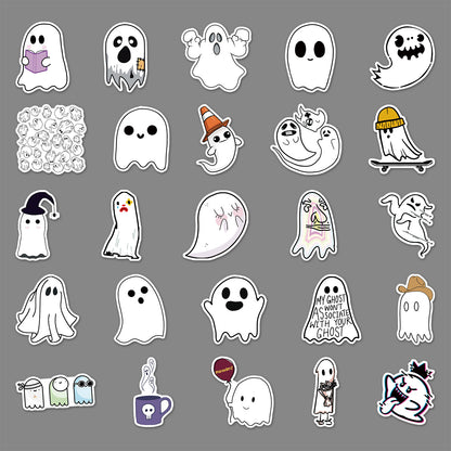 Halloween Stickers – Minimal Ghost Graffiti Decal Set(50pcs)