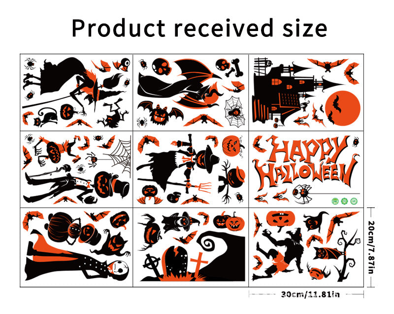 Spooktacular Halloween Window Stickers – Double-Sided Static Cling Décor for Glass Doors & Windows 👻🕷️ Kawaii Stickers