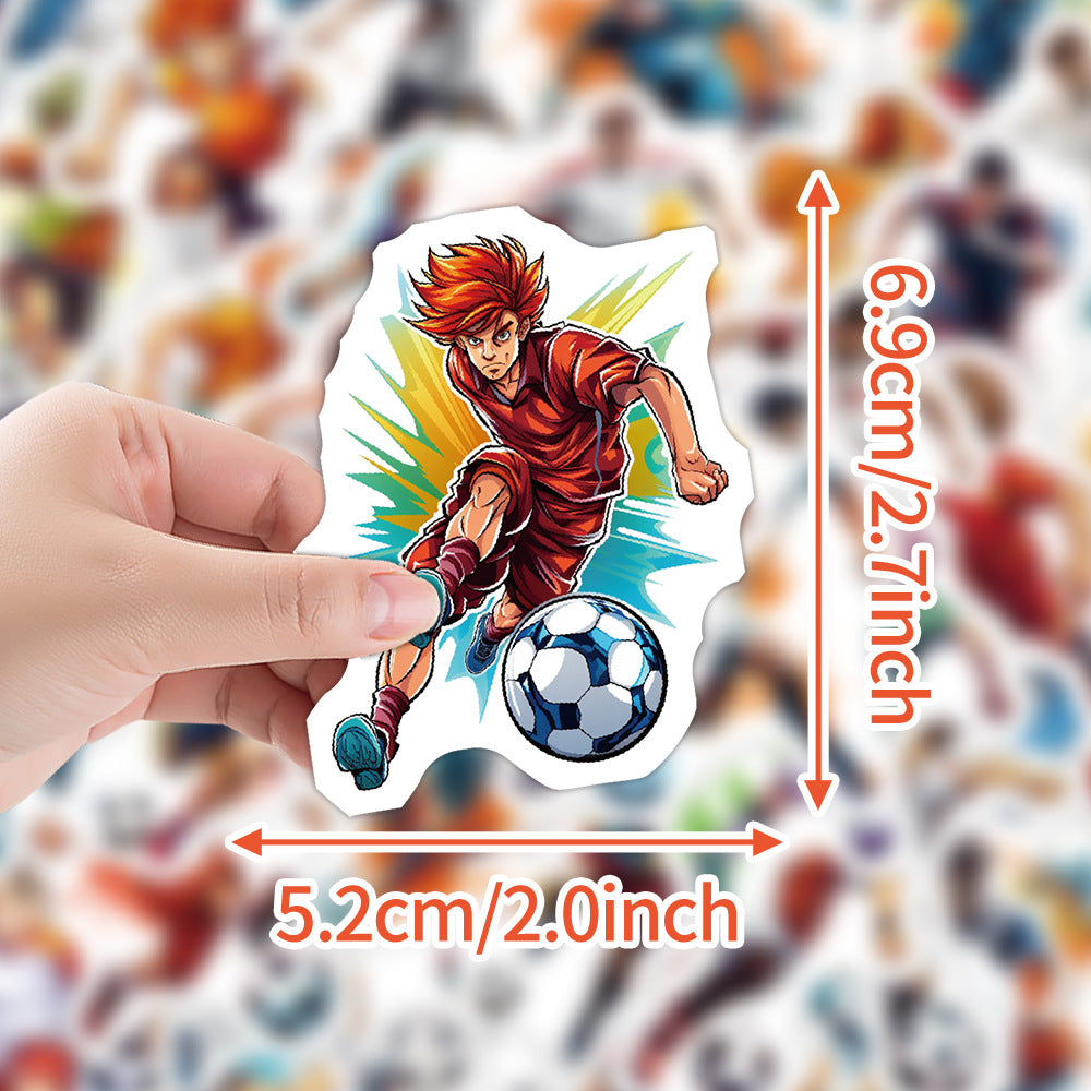 50PCS Football Stickers ⚽ Waterproof Graffiti Set for Laptops & Bottles Kawaii Stickers