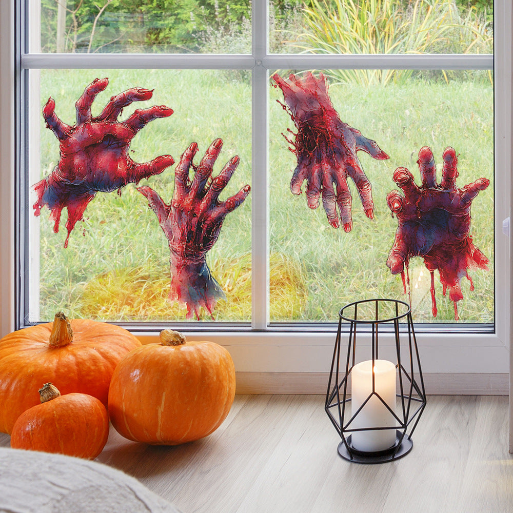 🎃 Halloween Bloody Handprint Window Stickers – Create a Shockingly Spooky Scene! 👻🩸 Kawaii Stickers
