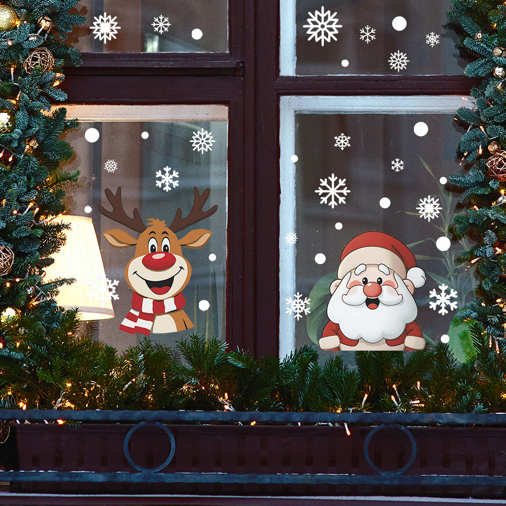 🎅 Christmas Snowflake Window Stickers – Santa, Reindeer & Holiday Static Clings ❄️✨ Kawaii Stickers