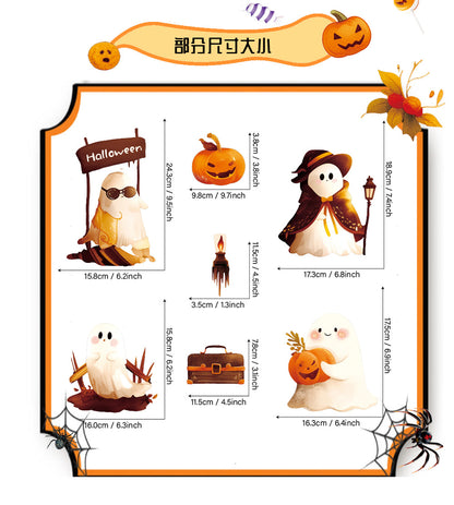 🎃👻Halloween Cute Ghost & Pumpkin Static Window Stickers 🎃👻 Kawaii Stickers