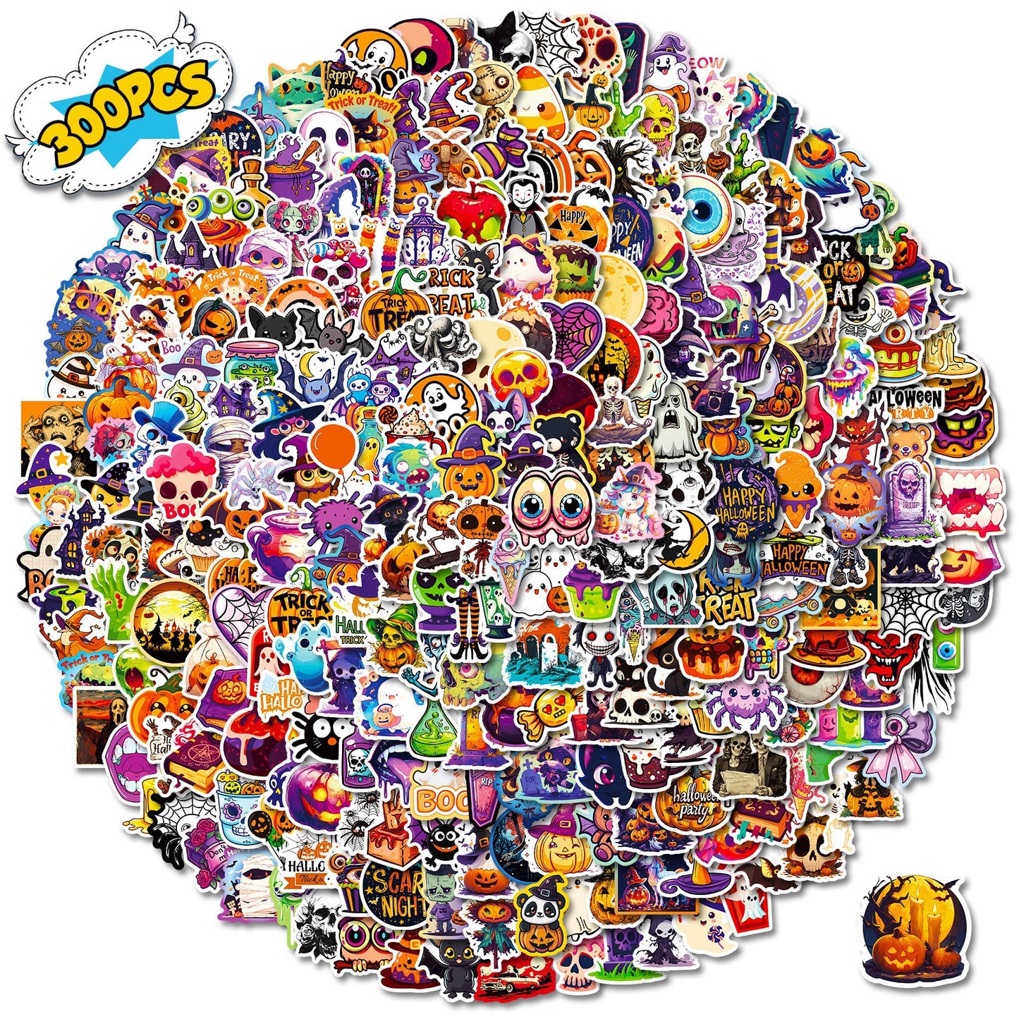 Halloween Stickers – 300Pcs Creepy DIY Halloween Set