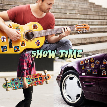 50pcs Halloween Pumpkin & Witch Stickers – Spooky Skull, Black Cat & Horror Doodle Decals Kawaii Stickers