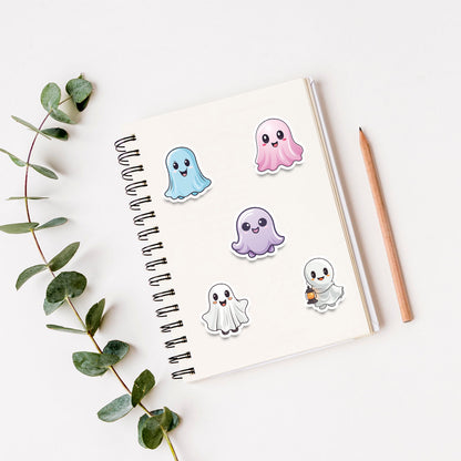 Halloween Stickers Set –Cute Ghost Designs for DIY Lovers (50pcs)