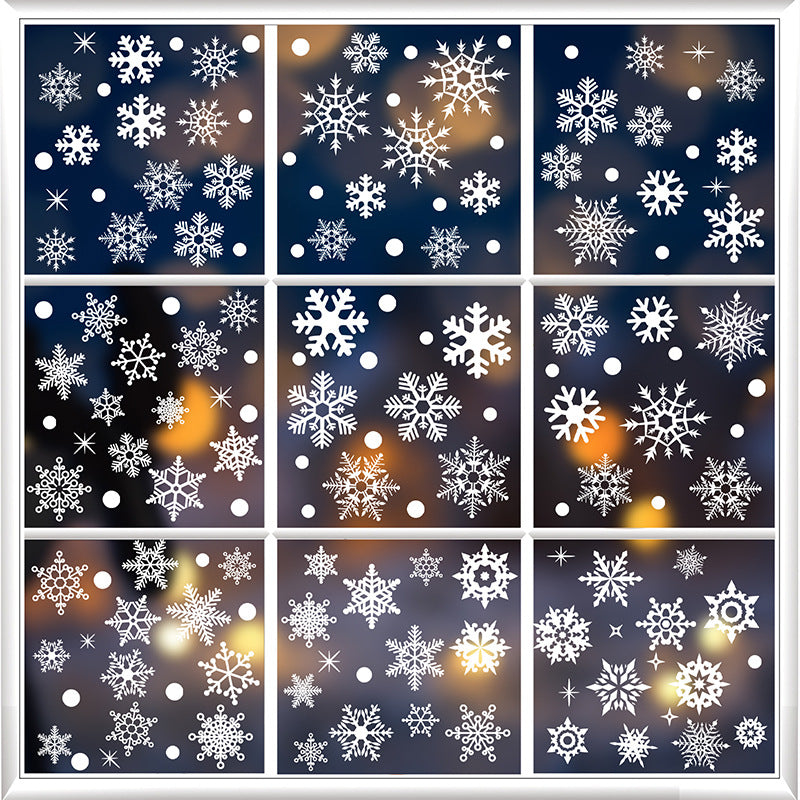 🎄 White & Blue Snowflake Window Stickers – Static Cling Christmas Window Decals for Holiday Decor 🎄 Kawaii Stickers