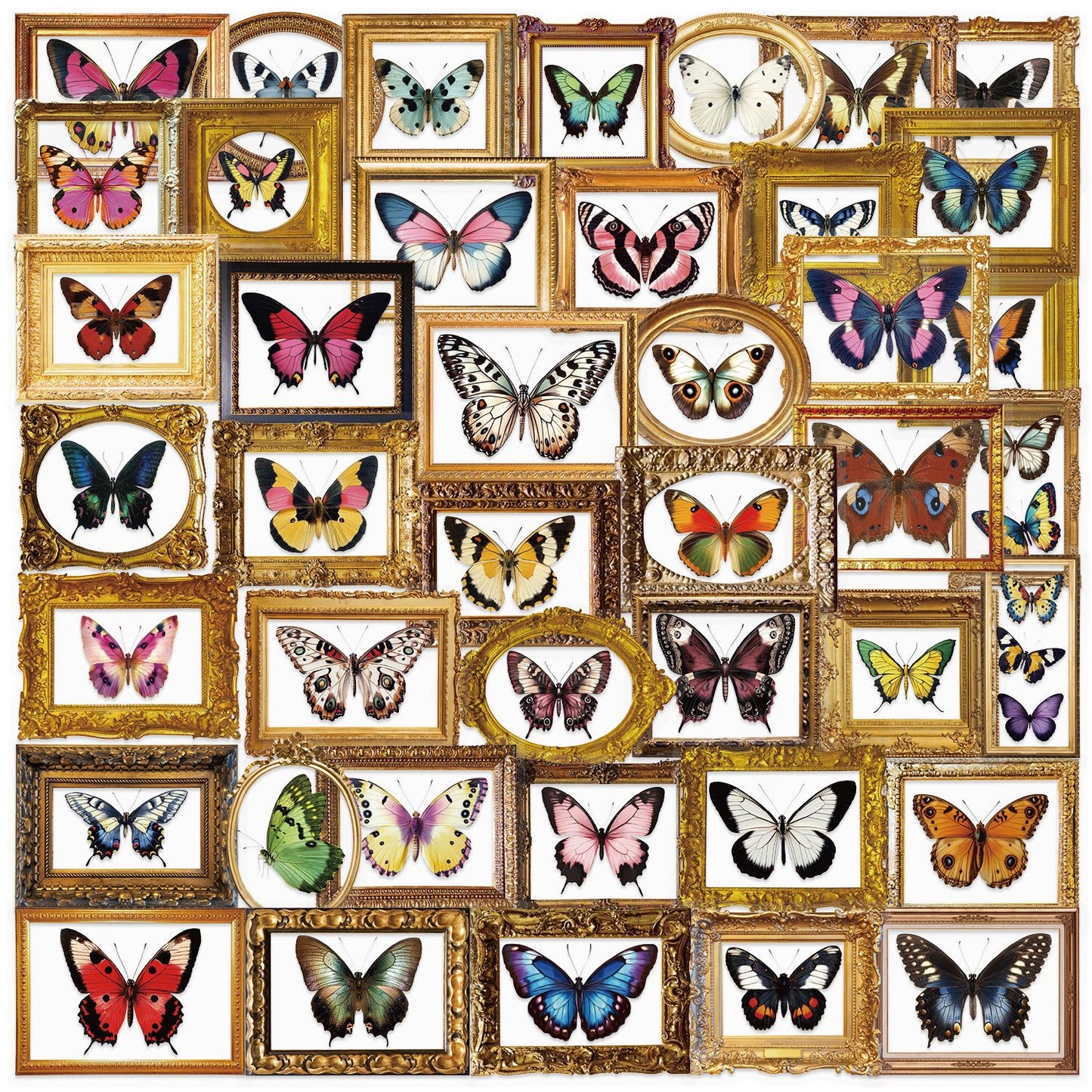 52pcs Vintage Butterfly Stickers Pack – Waterproof for Journal, Laptop & Guitar – Kawaii Stickers Kawaii Stickers