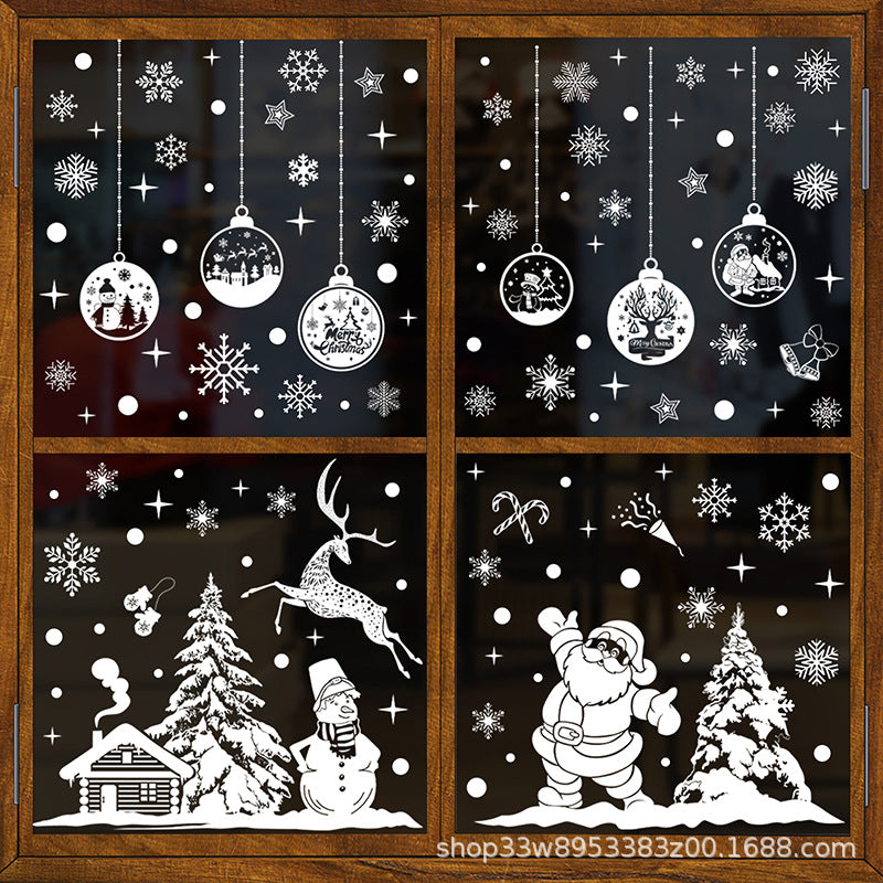 🎄 White & Blue Snowflake Window Stickers – Static Cling Christmas Window Decals for Holiday Decor 🎄 Kawaii Stickers