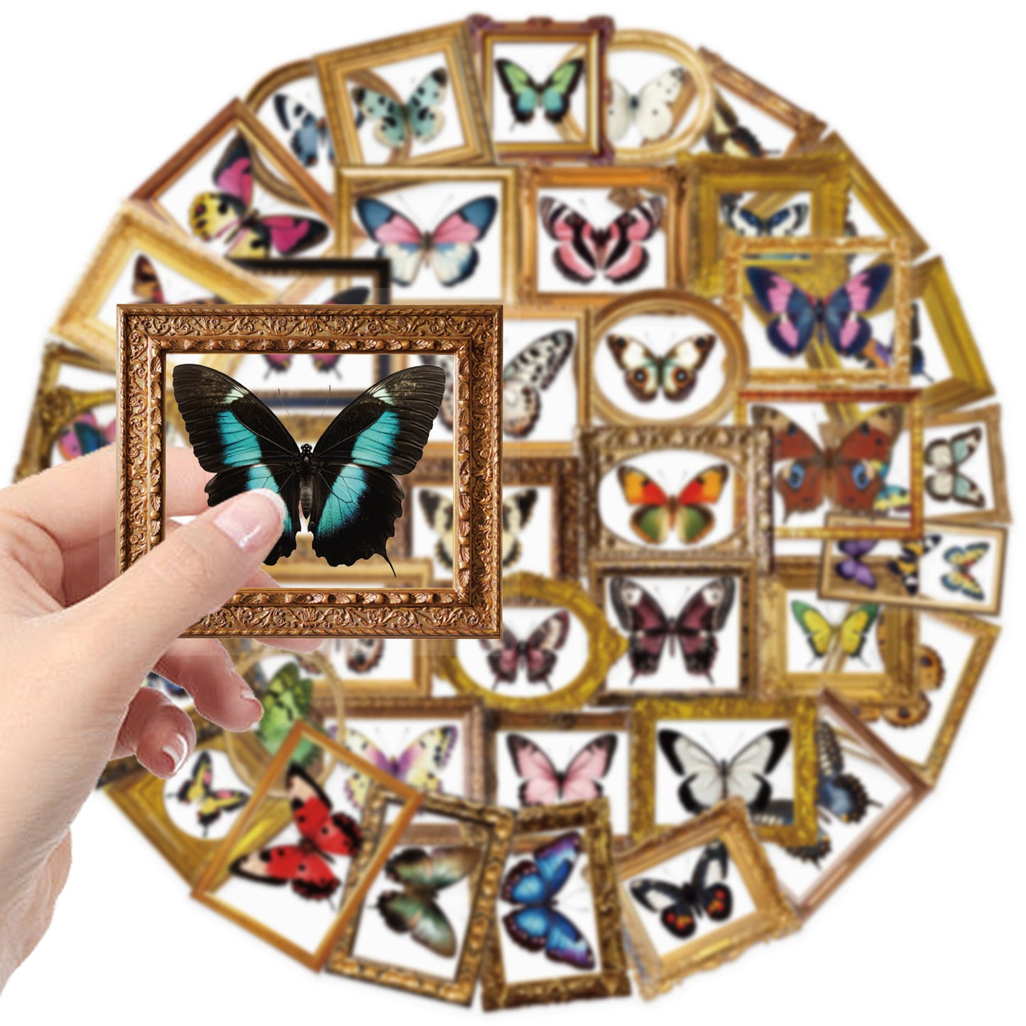 52pcs Vintage Butterfly Stickers Pack – Waterproof for Journal, Laptop & Guitar – Kawaii Stickers Kawaii Stickers