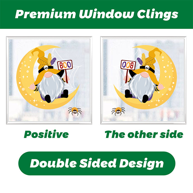 🎃✨ Latest Halloween Window Stickers – Static-Cling Glass Decals with Pumpkins, Bats, Ghosts & Gnomes – Double-Sided Party Decorations Kawaii Stickers