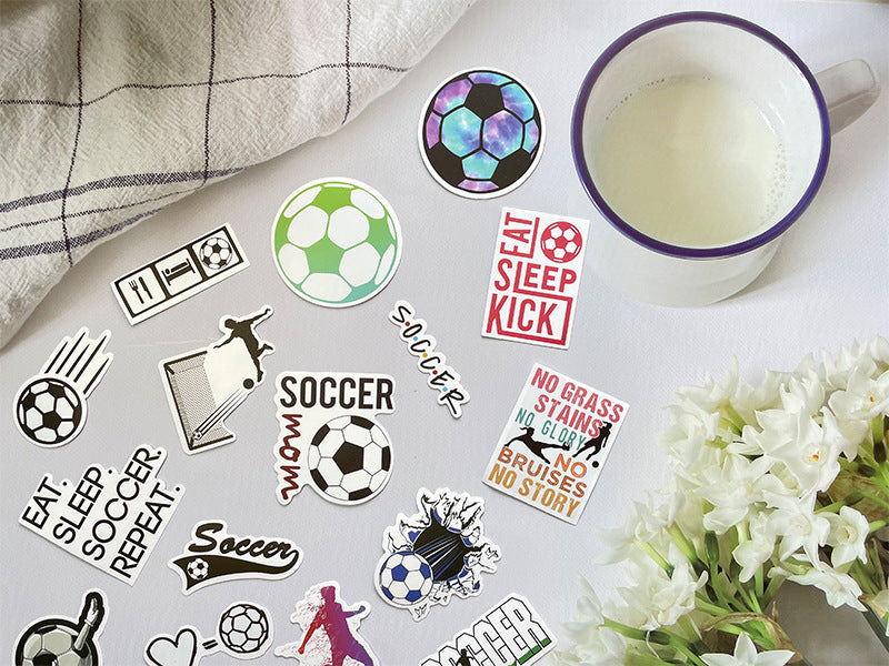 Football Stickers – 50PCS Cartoon Sports Graffiti – Waterproof PVC – Laptop, Water Bottle & Luggage Decor – Kawaii Stickers Kawaii Stickers