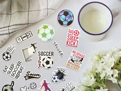 Football Stickers – 50PCS Cartoon Sports Graffiti – Waterproof PVC – Laptop, Water Bottle & Luggage Decor – Kawaii Stickers Kawaii Stickers