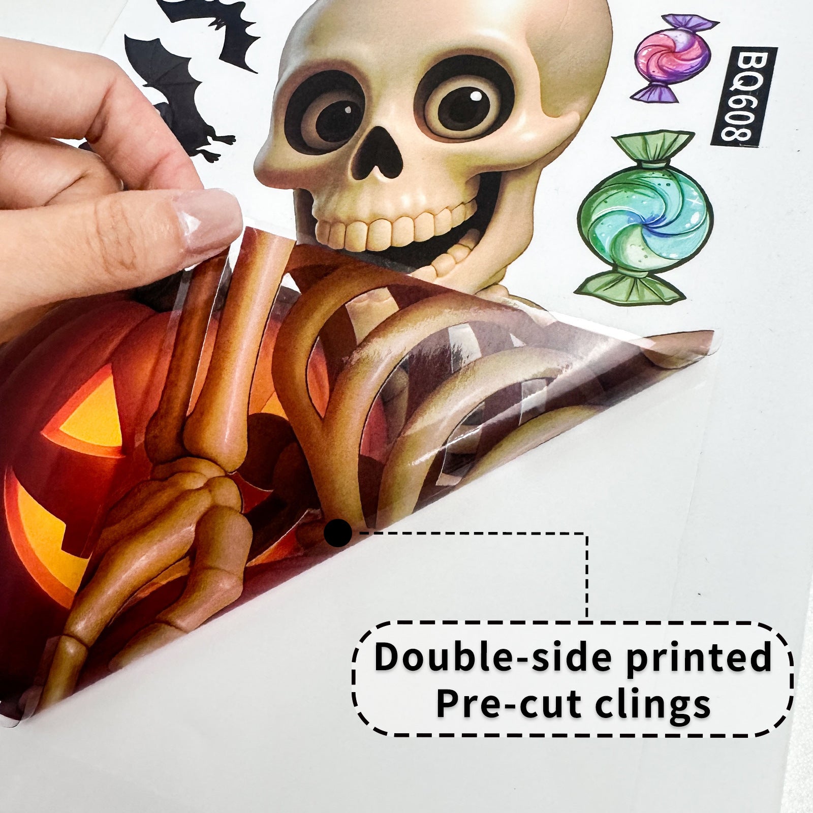 💀 Halloween Skull & Pumpkin Glass Window Stickers – Spooky Fun Decor 🎃 Kawaii Stickers