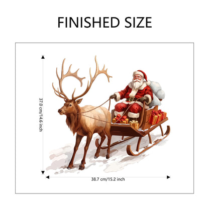 🎅 Large Cartoon Santa Claus Christmas Wall Stickers – Festive Reindeer & Christmas Tree Design 🎄✨ Kawaii Stickers