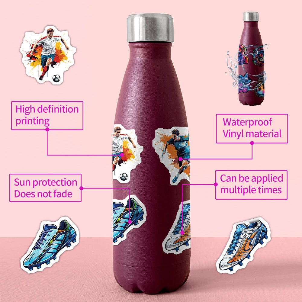 50PCS Football Stickers ⚽ Waterproof Graffiti Set for Laptops & Bottles Kawaii Stickers
